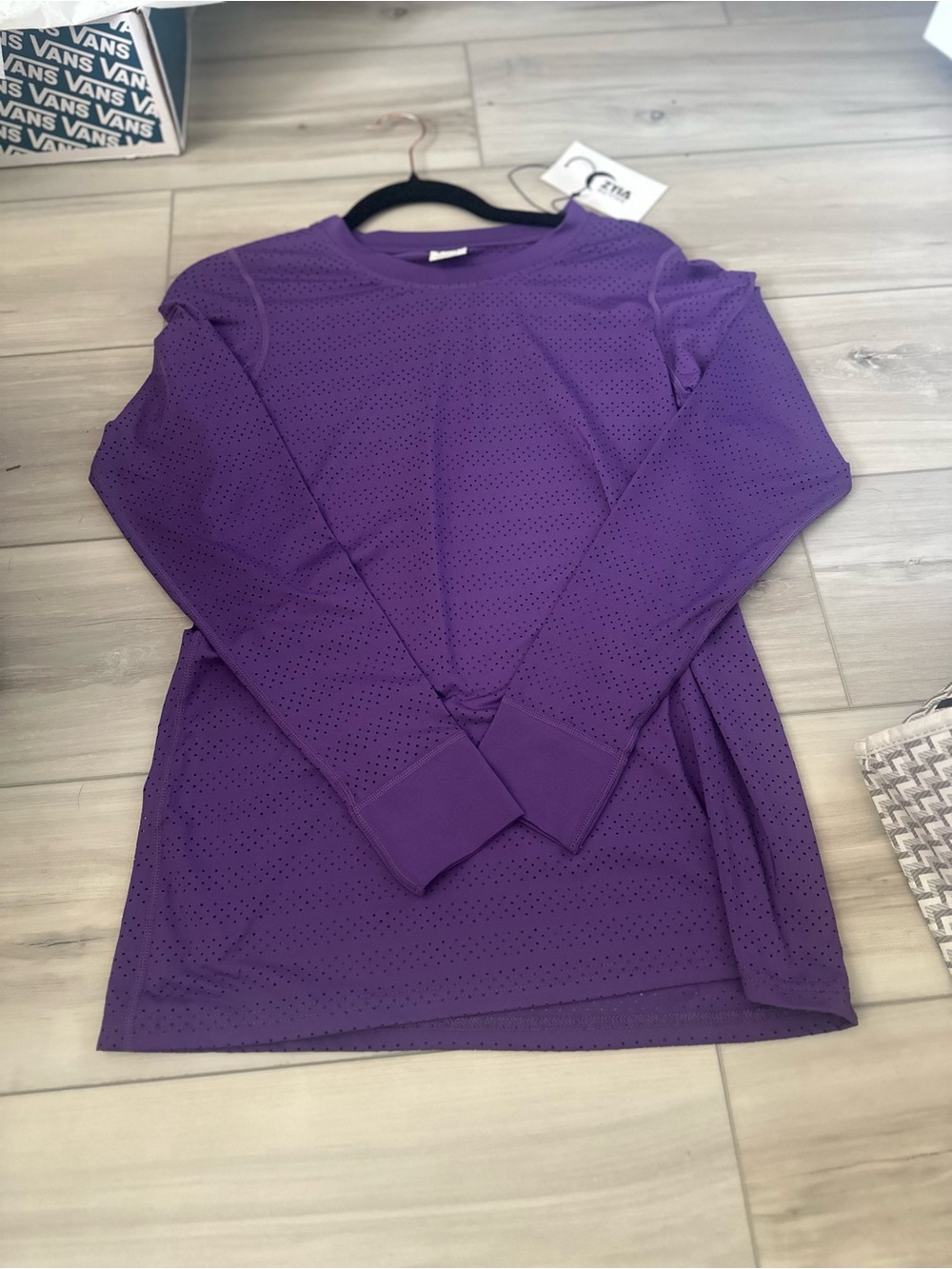ZYIA Active Purple Chill Long Sleeve Perforated Athletic Top